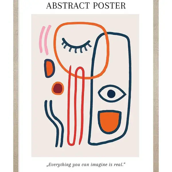 Nástěnná dekorace v rámu home & lifestyle Abstract Colorful Faces no.1 50 x 70 cm