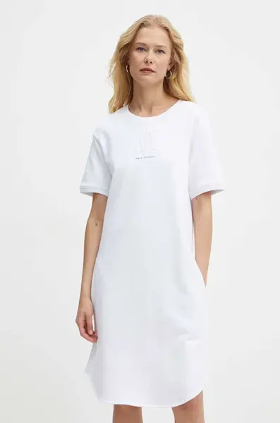 Bavlněné šaty Armani Exchange bílá barva, mini, 8NYAGY YJ68Z