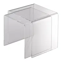 XXXL SADA ODKLÁDACÍCH STOLKŮ, čiré, plast, 40/33/36/33/33 cm