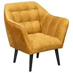 MID.YOU KOKTEJLOVÉ KŘESLO, textil, kompozitní dřevo, žlutá