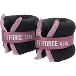 Fitforce ANKLE 2 x 0,5 KG Závaží na kotníky, černá, velikost