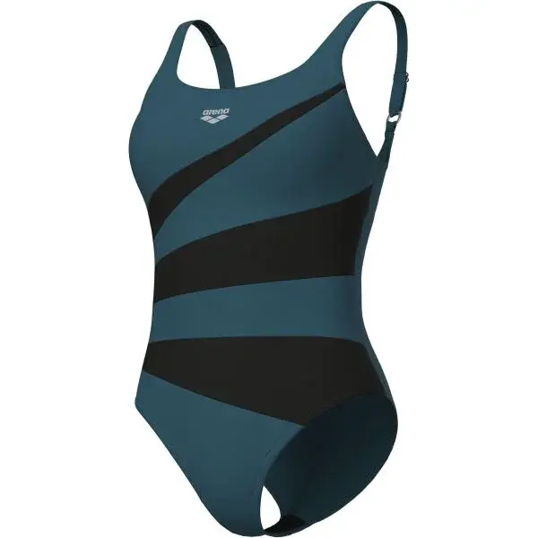 Arena ISABELLA SWIMSUIT WING BACK Dámské plavky, tmavě šedá, velikost