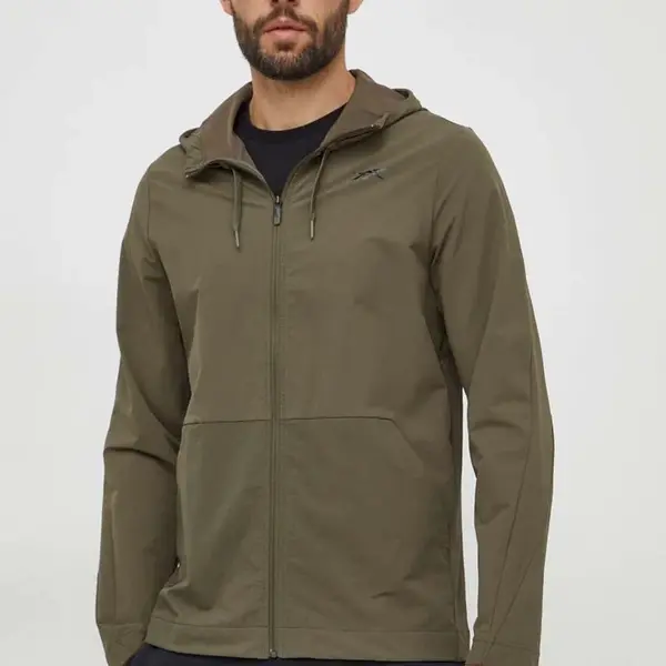 Bunda Reebok pánská, zelená barva, přechodná