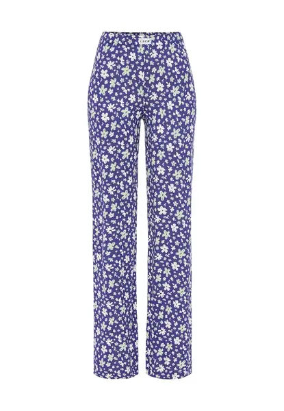 LSCN by LASCANA Pyžamové nohavice  indigo / pastelovo zelená / prírodná biela