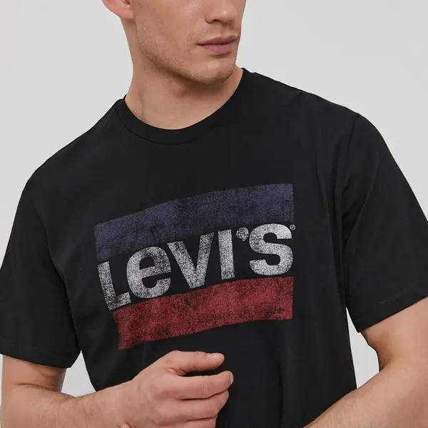 Tričko Levi's pánské, černá barva, s potiskem, 39636.0050-Blacks