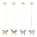 4Pcs Butterfly Sun Acrylic & Alloy Resin Charm Bookmark