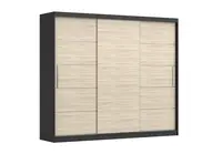 Šatní skříň Alba II - bez zrcadla Barva korpusu: Černá, Dveře: Dub sonoma