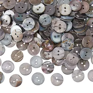 250Pcs 2-Hole Flat Round Shell Buttons