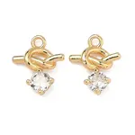 Brass Micro Pave Clear Cubic Zirconia Pendants