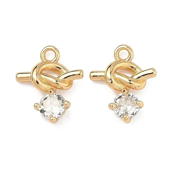 Brass Micro Pave Clear Cubic Zirconia Pendants