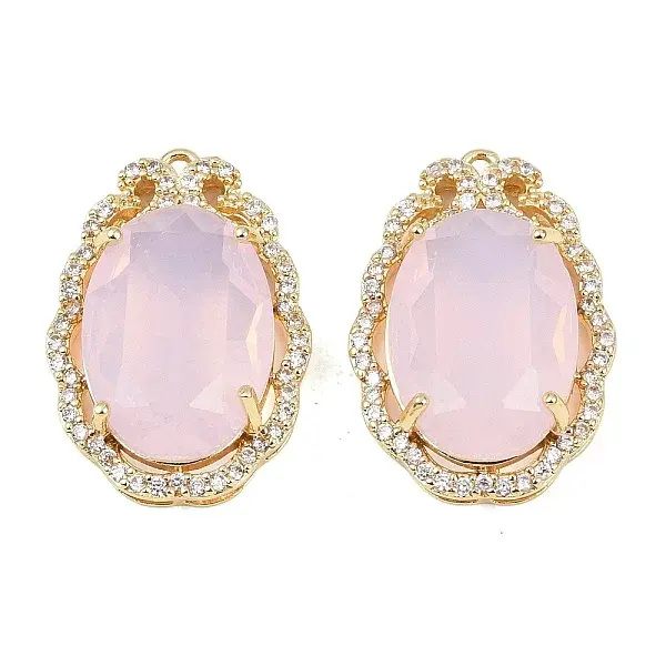 Brass Micro Pave Clear Cubic Zirconia Pendants