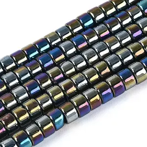 AB Color Plated Opaque Glass Beads Strands