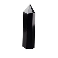 Natural Obsidian Hexagonal Prism Display Decorations
