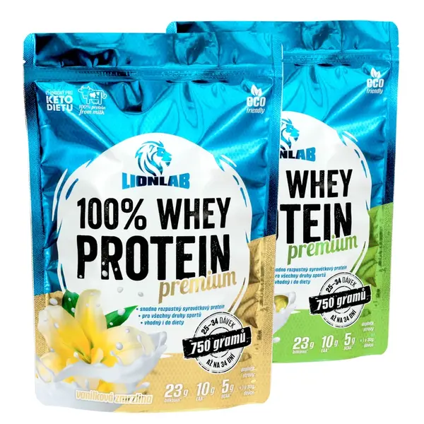 Lionlab 100 % Whey Protein 750 g AKCE 1+1 pistácie + vanilka
