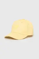 Dětská bavlněná kšiltovka Guess žlutá barva, s aplikací
