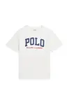 Dětské bavlněné tričko Polo Ralph Lauren bílá barva, s potiskem, 323958159002