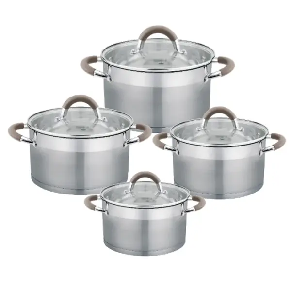 Haus Roland Sada nerezového nádobí 8 ks, s šedými úchyty