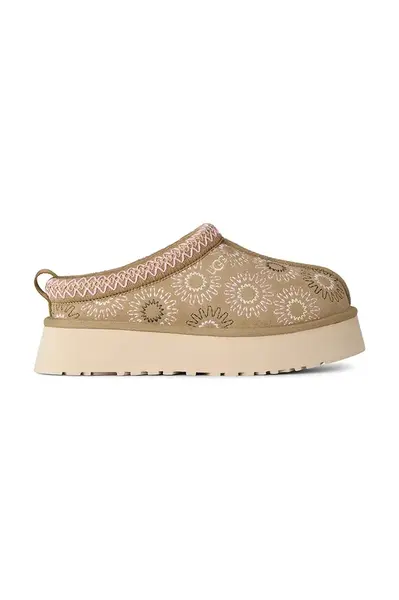Semišové papuče UGG W Tazz Sun Stitch