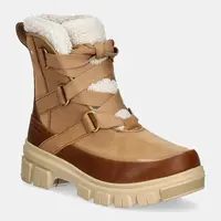 Kožené kotníkové boty Sorel TORINO V RESORT WP OUTDR dámské, hnědá barva, na platformě, lehce zateplené, 2106711253