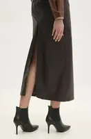 Kožené kotníkové boty Answear.LAB dámské, černá barva, na podpatku