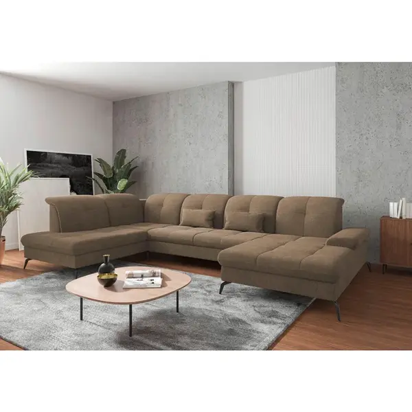 Sit & More SEDACÍ SOUPRAVA, textil, světle hnědá