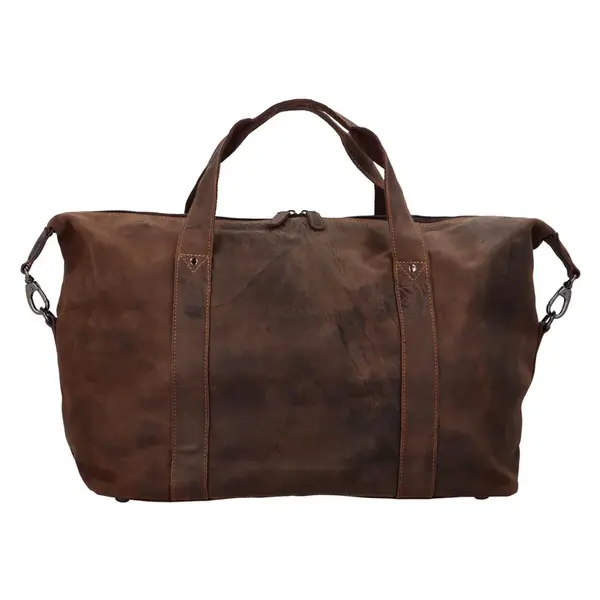 Kožená cestovná taška Greenwood Trevis - tmavo hnedá