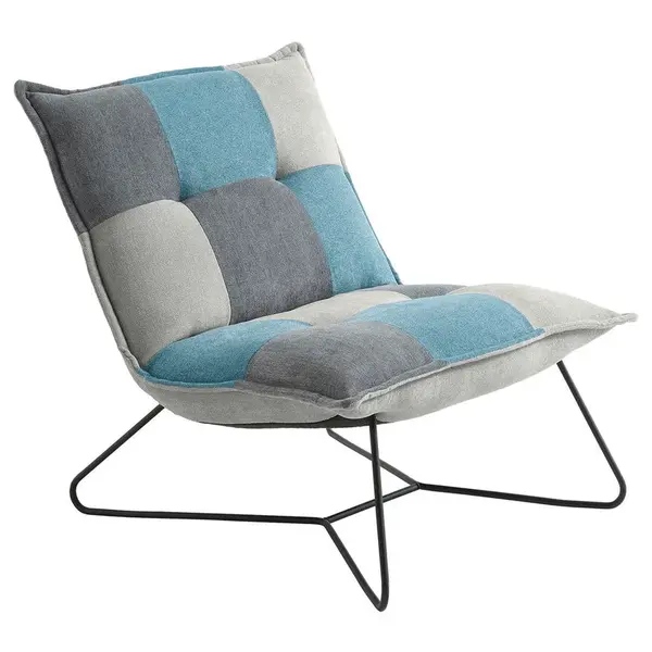 MID.YOU KŘESLO, textil, kov, tmavě šedá, jílová barva, modrá