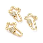 Brass Micro Pave Clear Cubic Zirconia Keychain Clasps