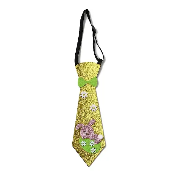 Easter Theme Rabbit Egg Glitter Felt Necktie