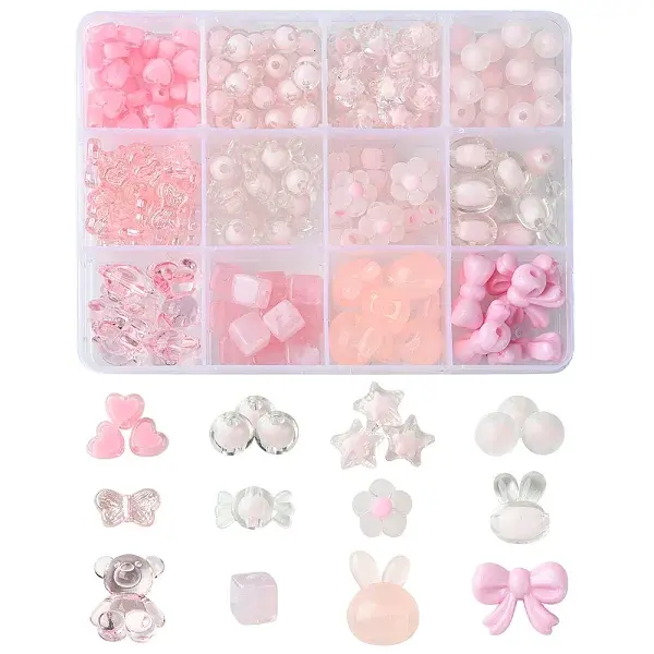 Mixed Shape & Mixed Style Acrylic Beads Findings Kits