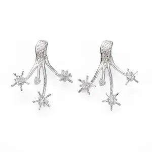 Brass Micro Pave Clear Cubic Zirconia Pendants