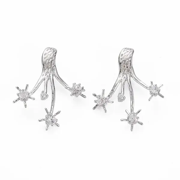 Brass Micro Pave Clear Cubic Zirconia Pendants