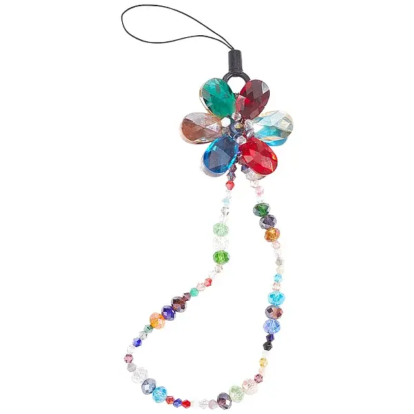 Flower Glass & Crystal Beads Mobile Straps
