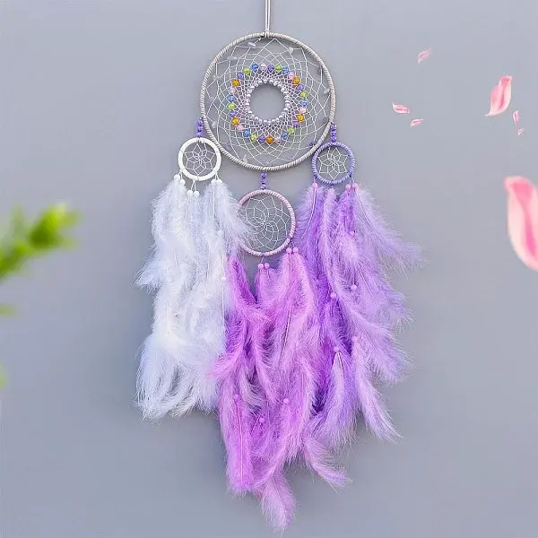 Woven Web/Net with Feather Decorations