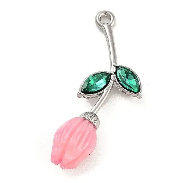 Alloy Resin Flower Pendants