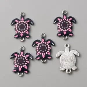 Alloy Enamel Printed Connector Charms