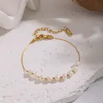 5MM Natural Freshwater Pearl Round Beaded Bracelets