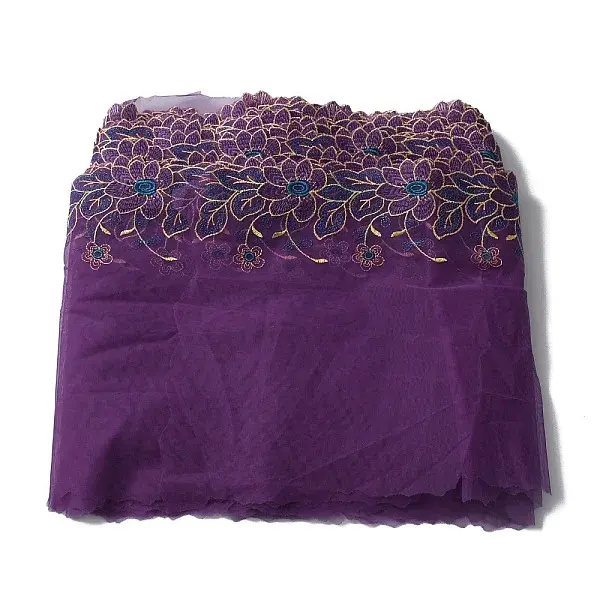 Flower Pattern Polyester Mesh Tulle Fabric