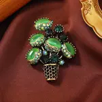 Plant Alloy Rhinestone Lapel Pins for Backpack Clothes
