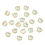 20Pcs Rack Plating Alloy Glass Charms