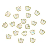 20Pcs Rack Plating Alloy Glass Charms