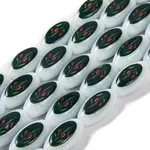 Printing Glass Oval Beads for Necklaces Bracelets Making