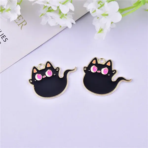 Halloween Theme Alloy Enamel Pendants
