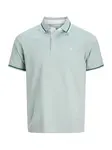 Jack & Jones Plus Tričko 'JJEPAULOS'  mätová / jedľová / biela