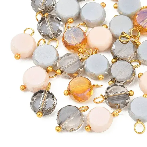 30Pcs Electroplate Glass Pendants