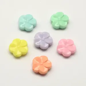 Opaque Acrylic Flower Beads