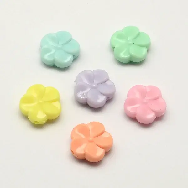 Opaque Acrylic Flower Beads