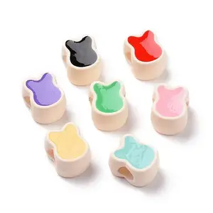 Rubberized Style Acrylic European Beads