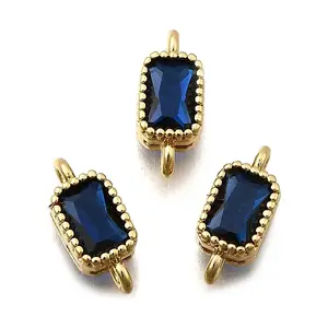 Real 18K Gold Plated Brass Micro Pave Cubic Zirconia Links Connectors