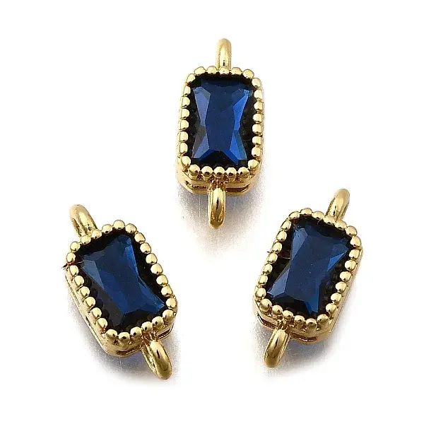 Real 18K Gold Plated Brass Micro Pave Cubic Zirconia Links Connectors